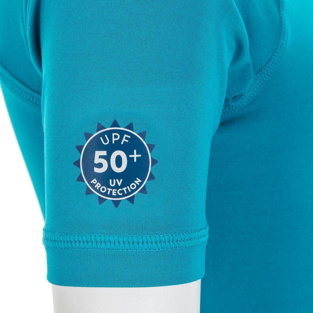 Kids Unisex Uv-Protection Short Sleeve T-Shirt, Teal Green, , large image number 4