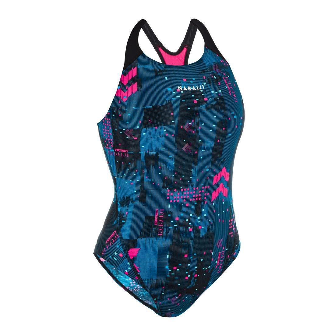 BLACK Women's 1-piece swimsuit - Kamyleon All Geo, , large image number 4