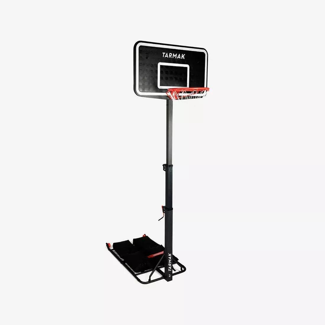 Folding Basketball Hoop - Adjustable Up To 3.05m In Black/White, , medium