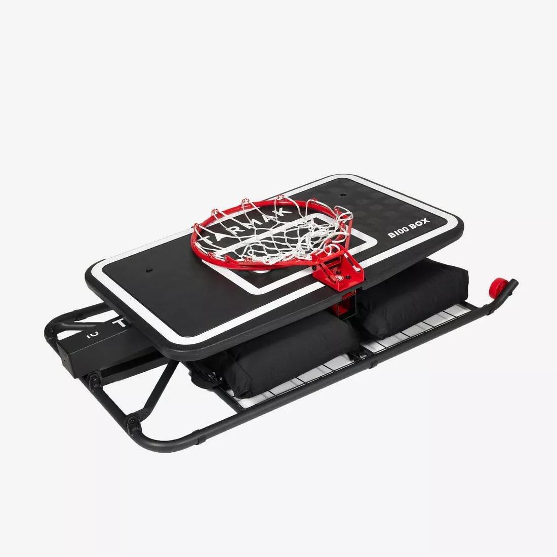 Folding Basketball Hoop - Adjustable Up To 3.05m In Black/White, No Color, large image number 3