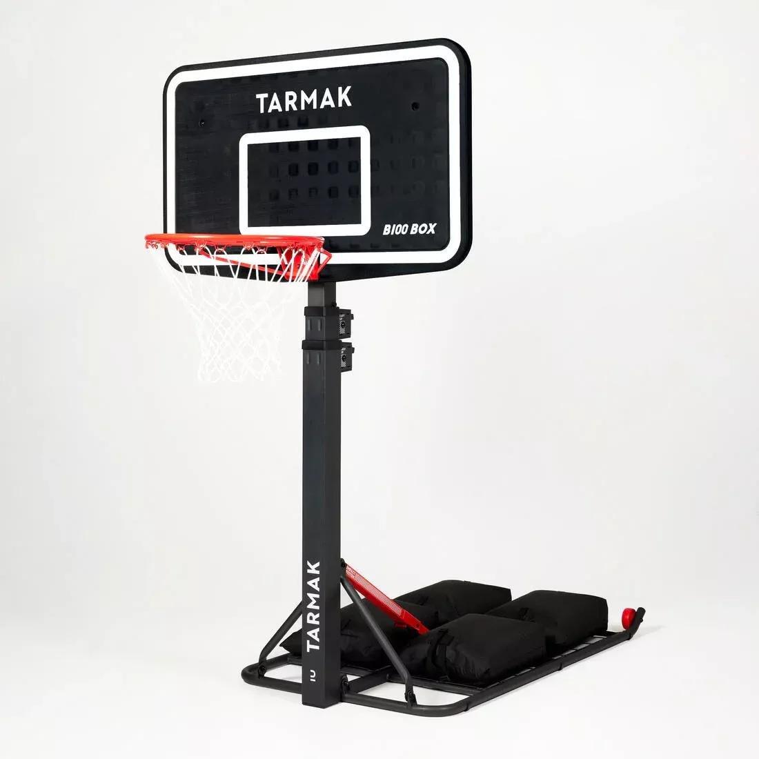 Folding Basketball Hoop - Adjustable Up To 3.05m In Black/White, No Color, large image number 11