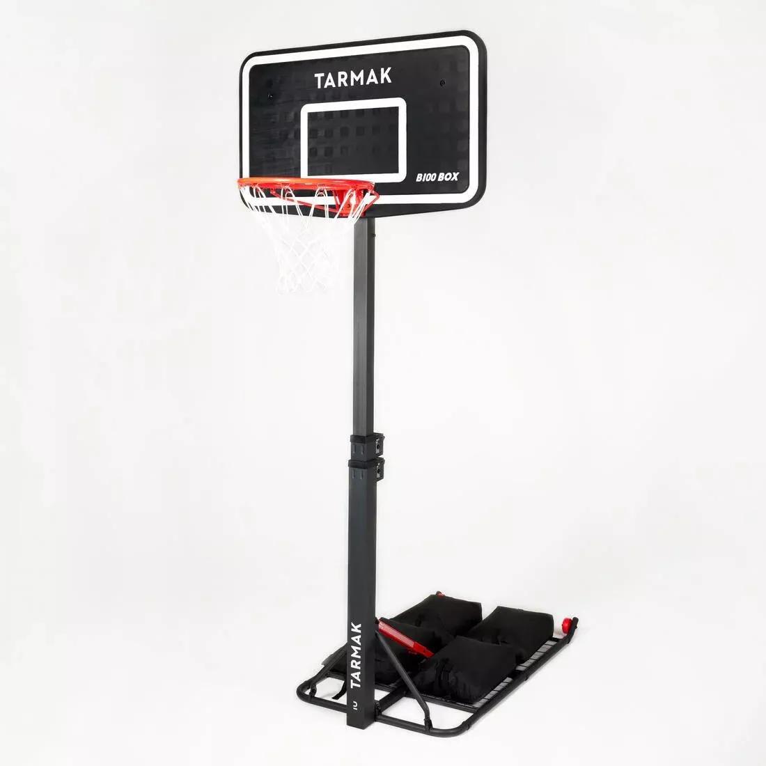 Folding Basketball Hoop - Adjustable Up To 3.05m In Black/White, No Color, large image number 12