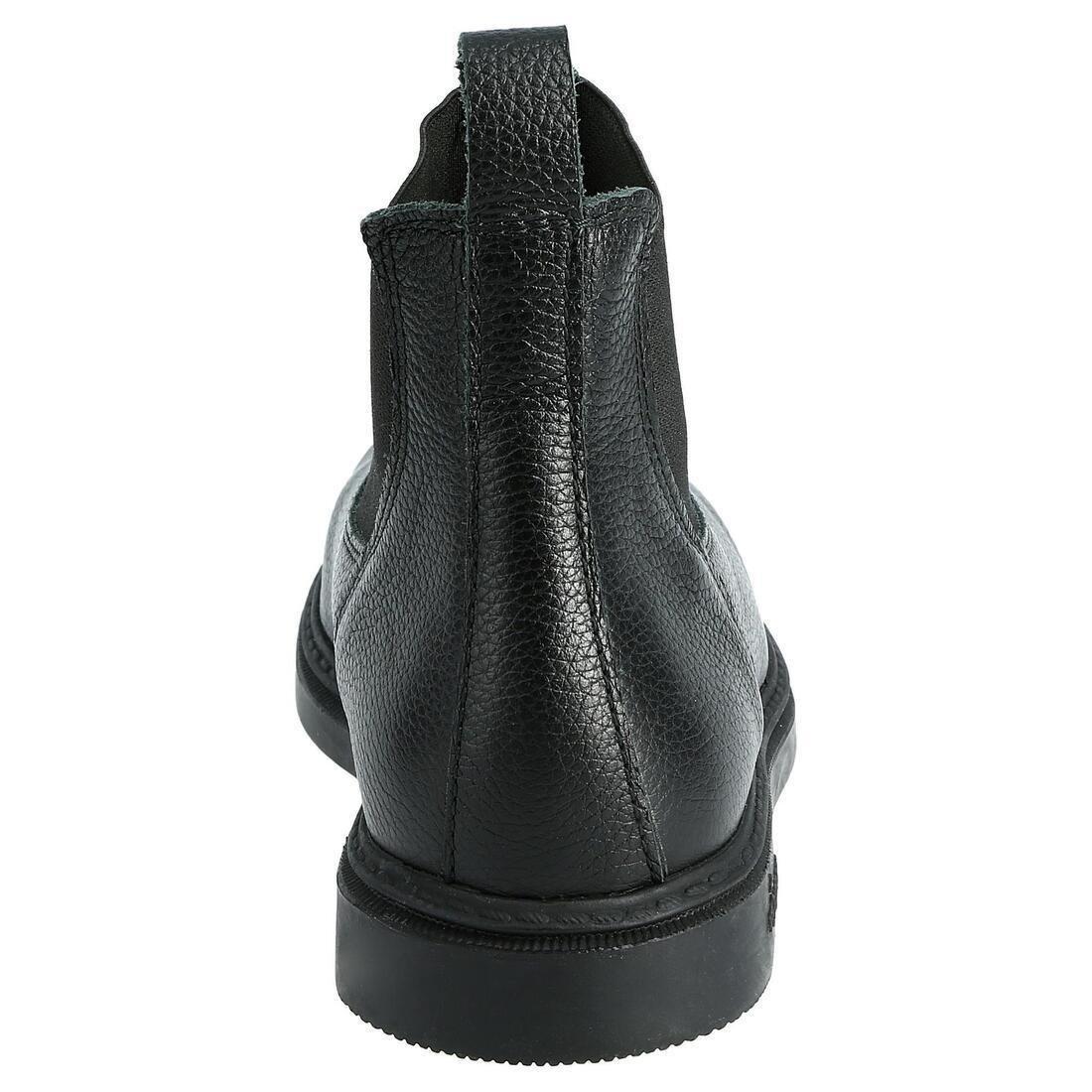 Kids Horse Riding Classic Leather Jodhpur Boots, Black, , large image number 4