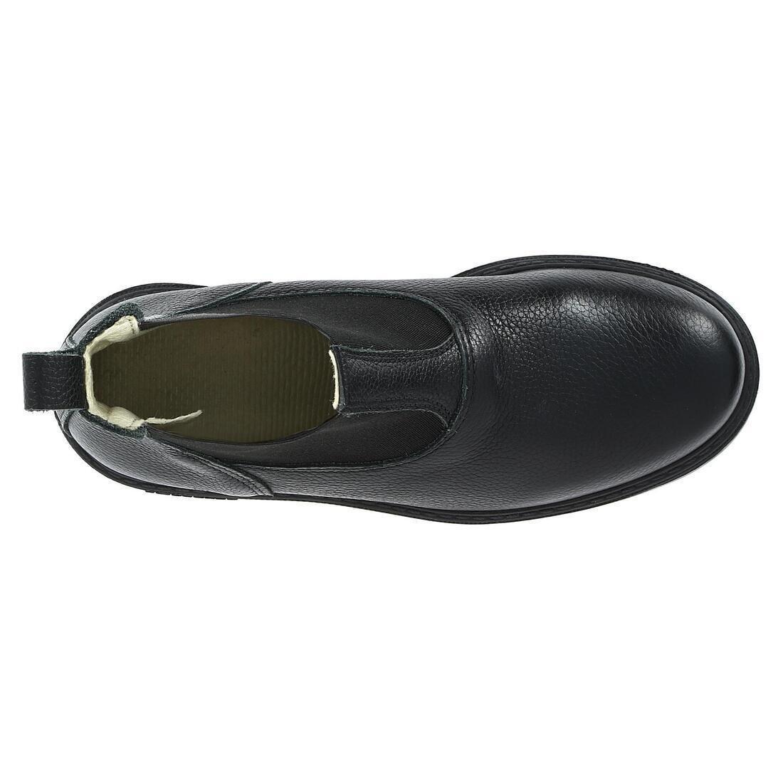 Kids Horse Riding Classic Leather Jodhpur Boots, Black, , large image number 5