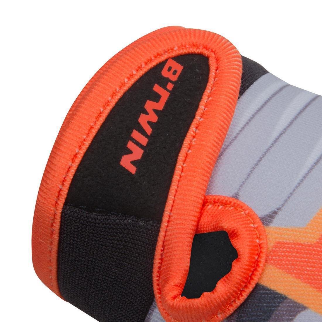 Kids' Fingerless Cycling Gloves, Princess, Orange, , large image number 2