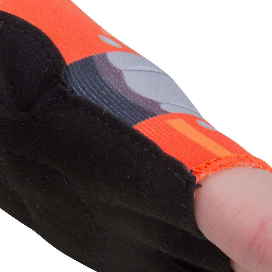 Kids' Fingerless Cycling Gloves, Princess, Orange, , large image number 4