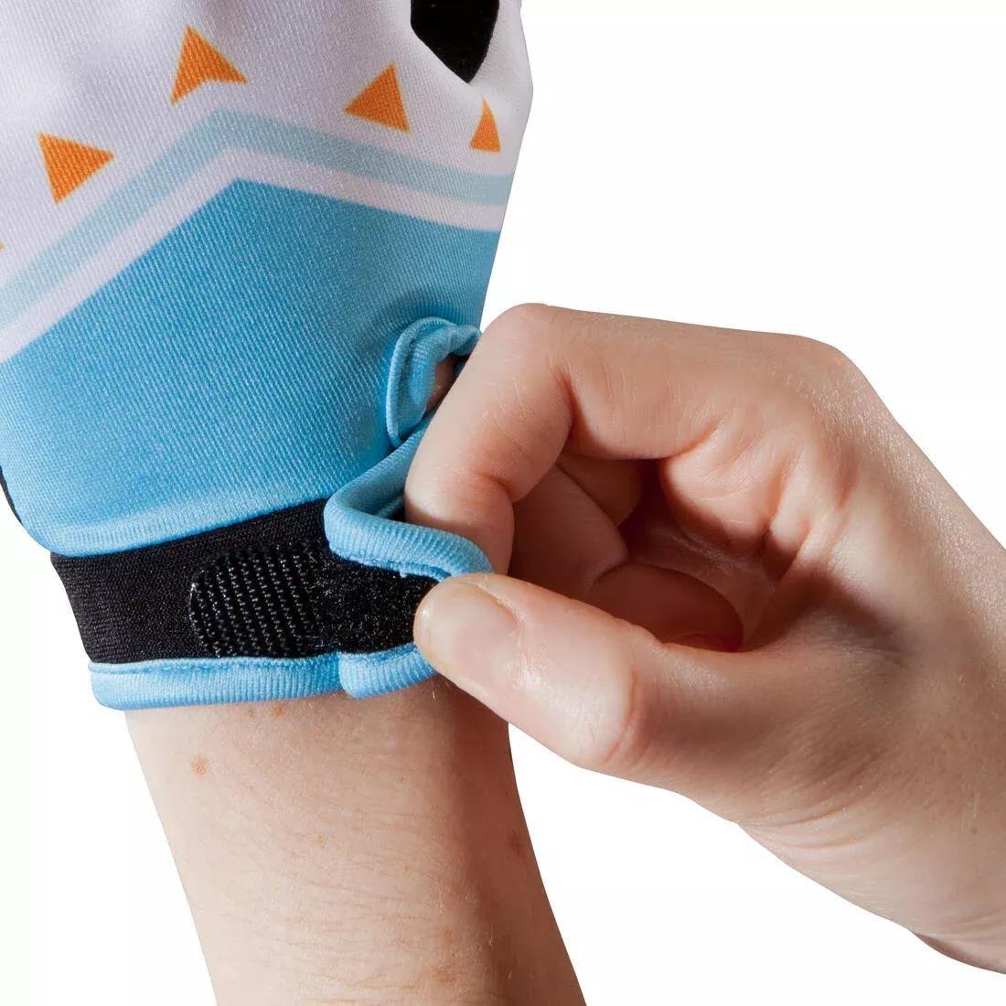 Kids' Fingerless Cycling Gloves, Princess, Orange, No Color, large image number 6