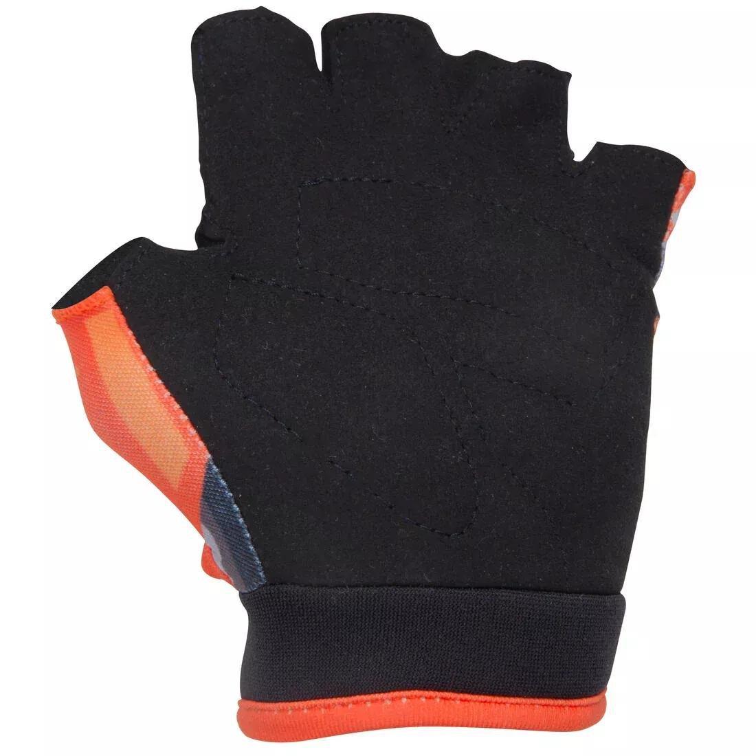 Kids' Fingerless Cycling Gloves, Princess, Orange, , large image number 13