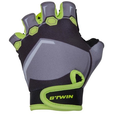BTWIN - Kids' Fingerless Cycling Gloves, Princess, Black