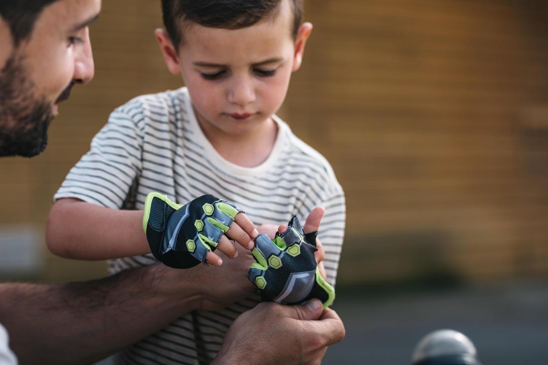 Kids' Fingerless Cycling Gloves, Princess, Blush Pink, No Color, large image number 5