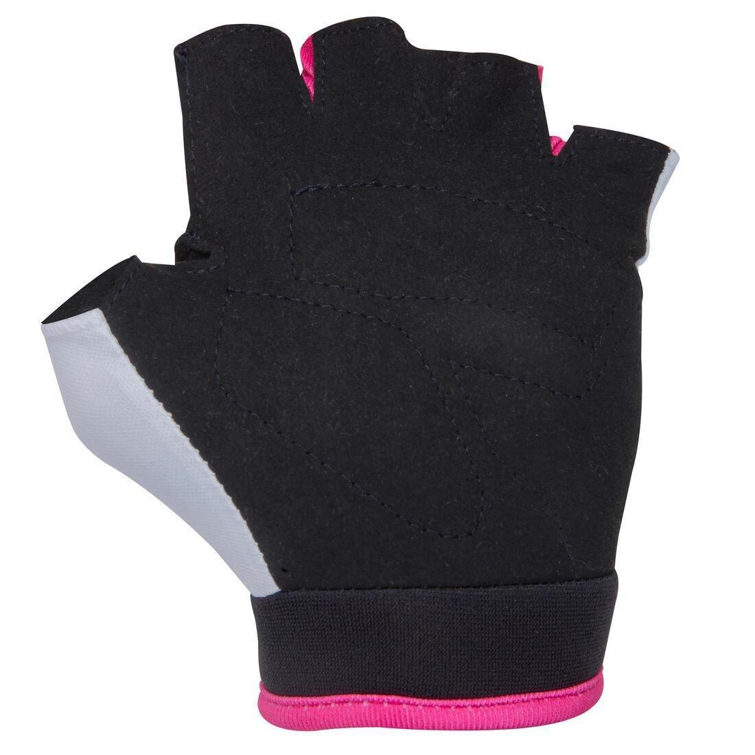 Kids' Fingerless Cycling Gloves, Princess, Blush Pink, , large image number 7
