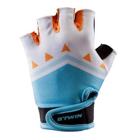 BTWIN - Kids Fingerless Cycling Gloves, Princess, Orange