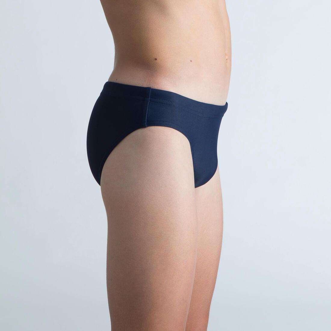 NAVY BLUE Boys' Swimming Swim Trunks 100 Basic - Navy Blue, , large image number 2
