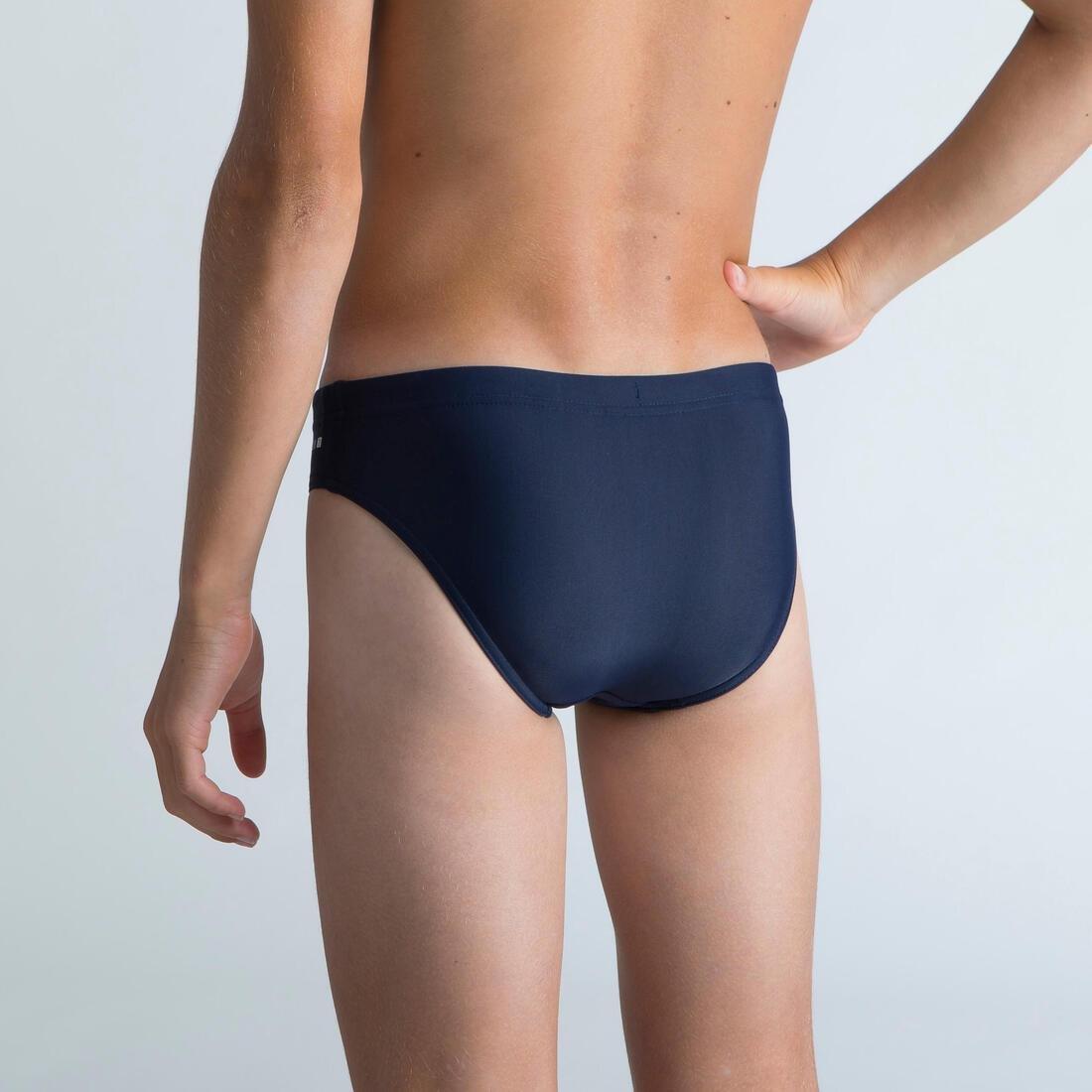 NAVY BLUE Boys' Swimming Swim Trunks 100 Basic - Navy Blue, No Color, large image number 3