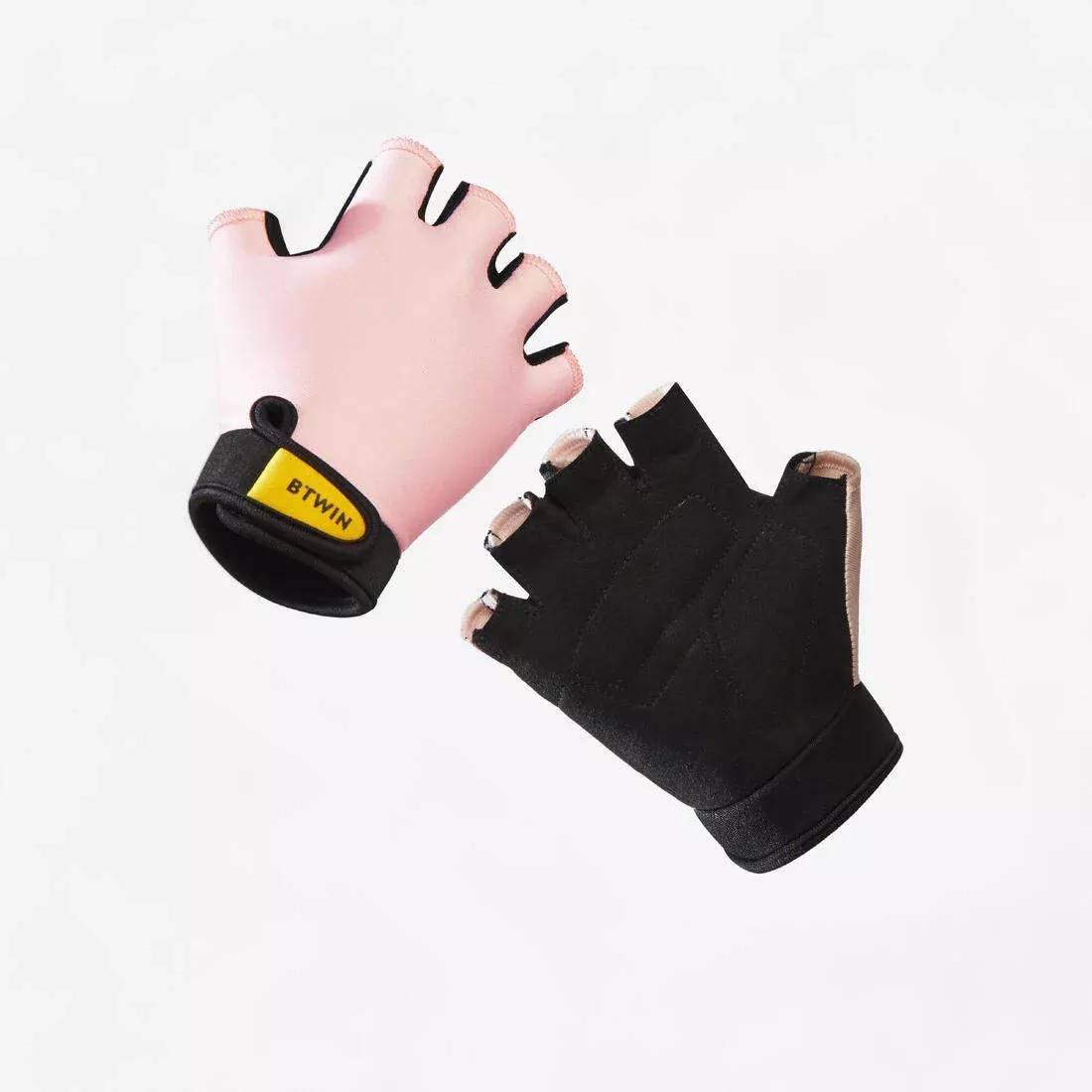 Kids Fingerless Cycling Gloves - Robot, Blue, No Color, medium