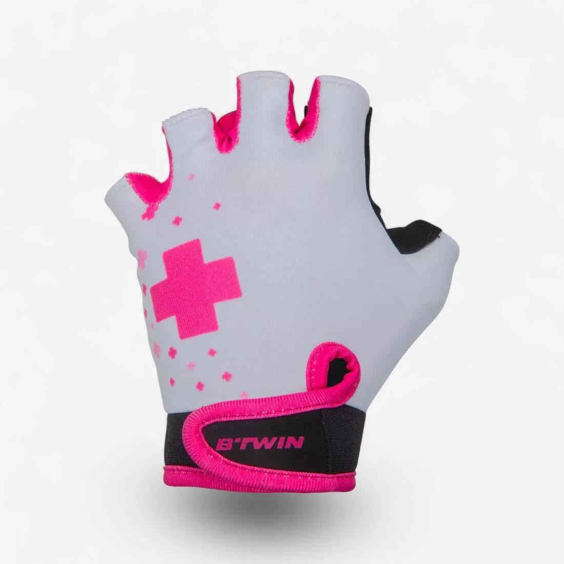Kids Girls Fingerless Cycling Gloves - Robot, Pink, No Color, large image number 14