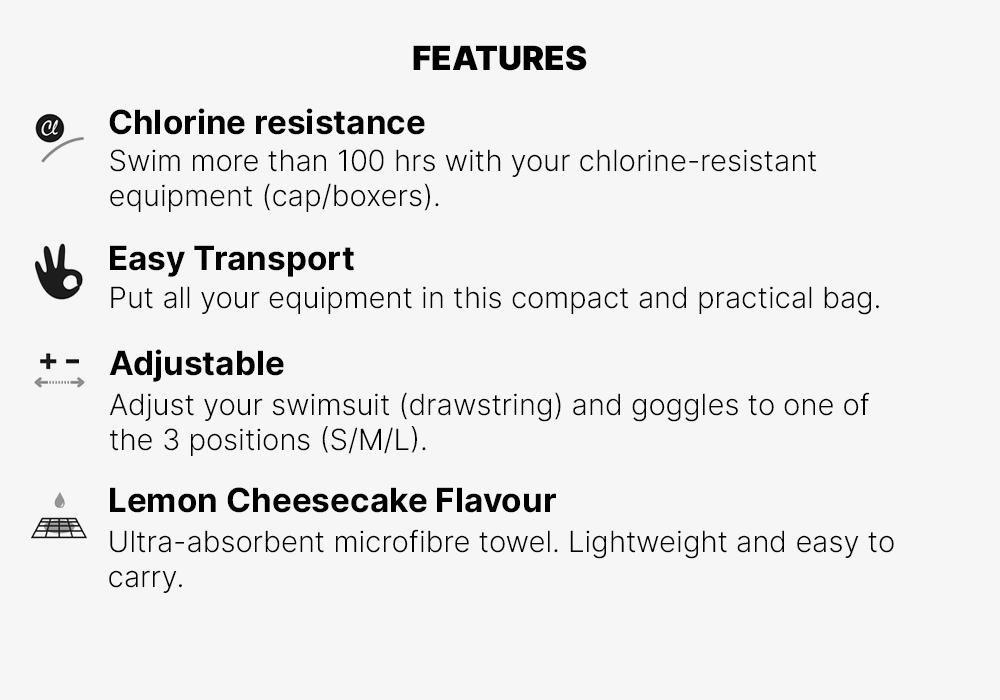 AZURE BLUE START 100 BOY'S SWIMMING SET - BLUE/NAVY BLUE (BAG, CAP, BOXERS, GOGGLES, TOWEL), No Color, medium