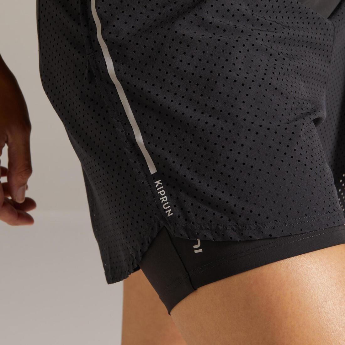 Women 2-In-1 Performance Running Shorts + Tights, Black, , large image number 2