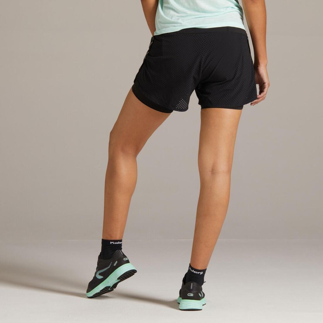 Women 2-In-1 Performance Running Shorts + Tights, Black, , large image number 8
