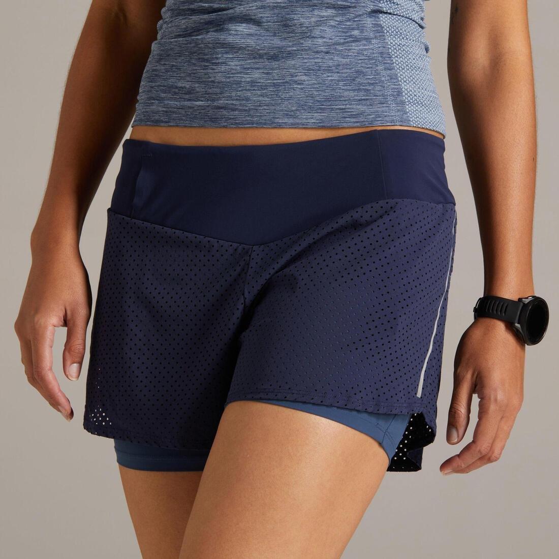 Women 2-In-1 Performance Running Shorts + Tights, Black, , large image number 12