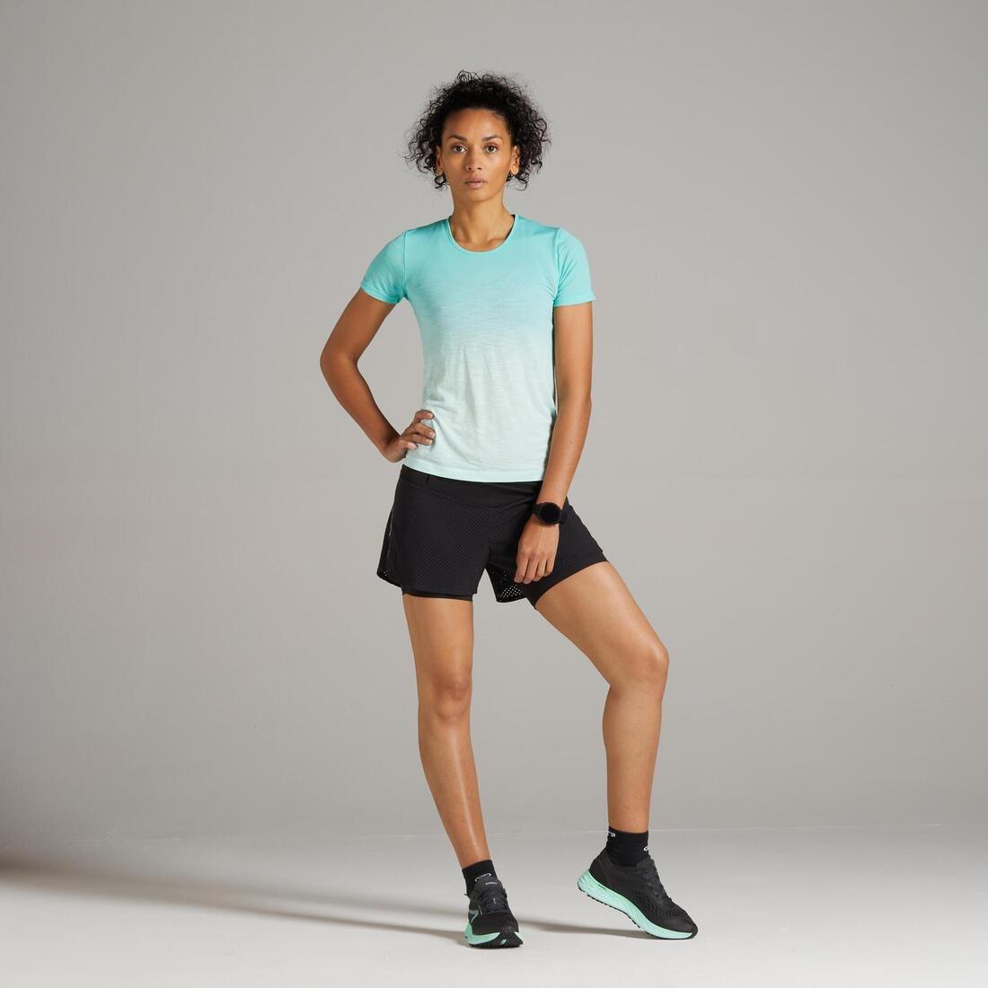 Women 2-In-1 Performance Running Shorts + Tights, Black, , large image number 14