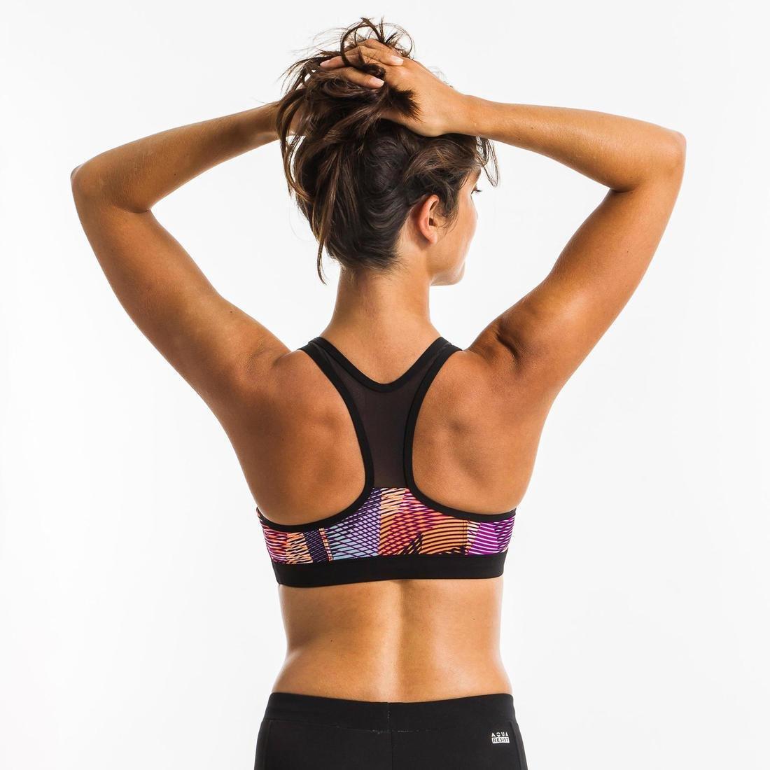 Women Aquafitness Swimsuit Top, Pink, No Color, large image number 3