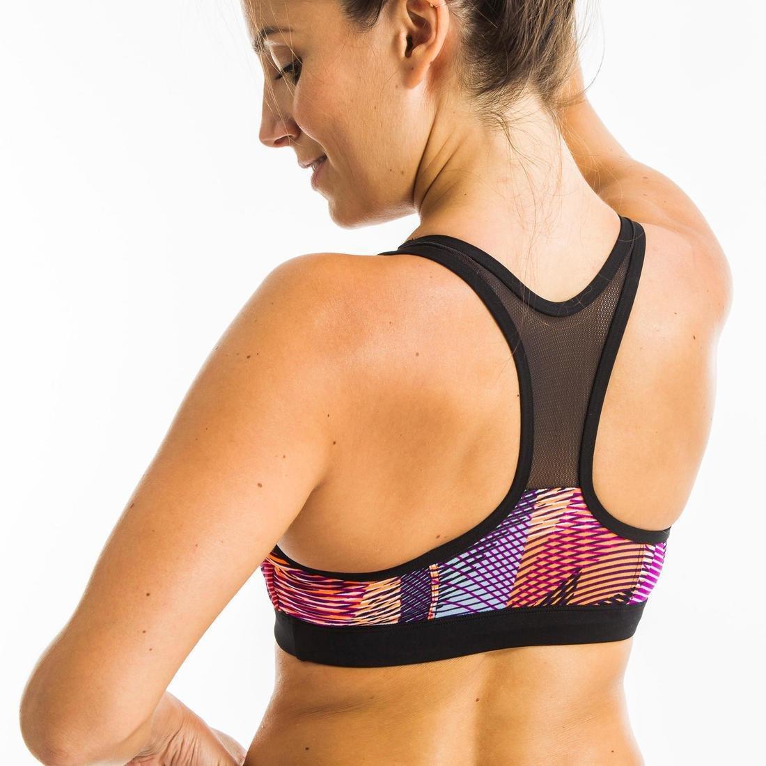 Women Aquafitness Swimsuit Top, Pink, No Color, large image number 4