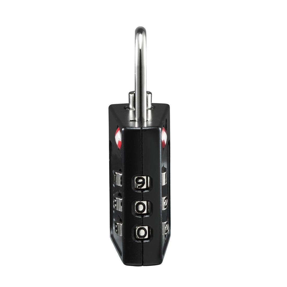 Trekking Code Pad Lock Forclaz Travel Tsa, Black, No Color, large image number 5