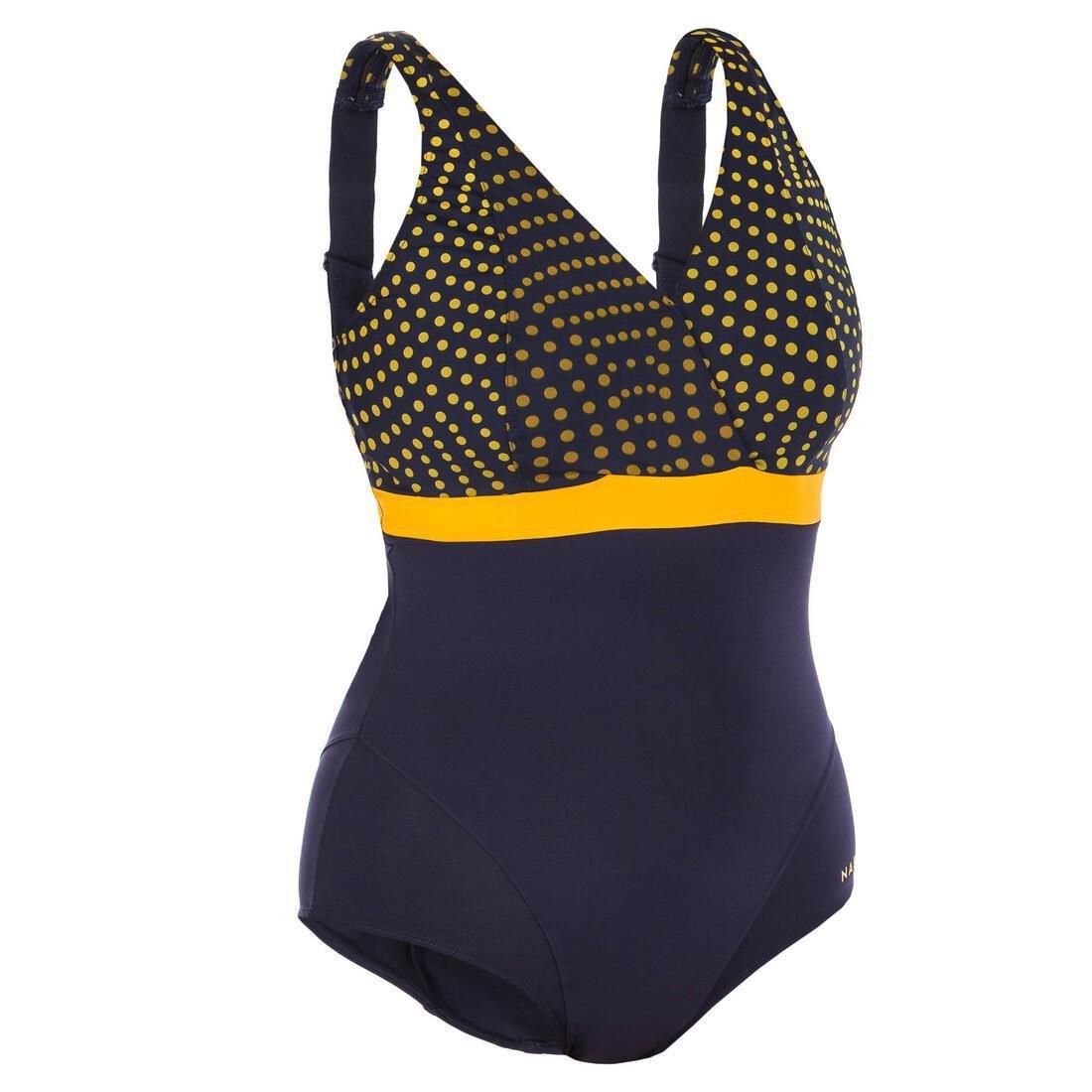 Women 1-Piece Aquafitness Swimsuit, Blue, , medium
