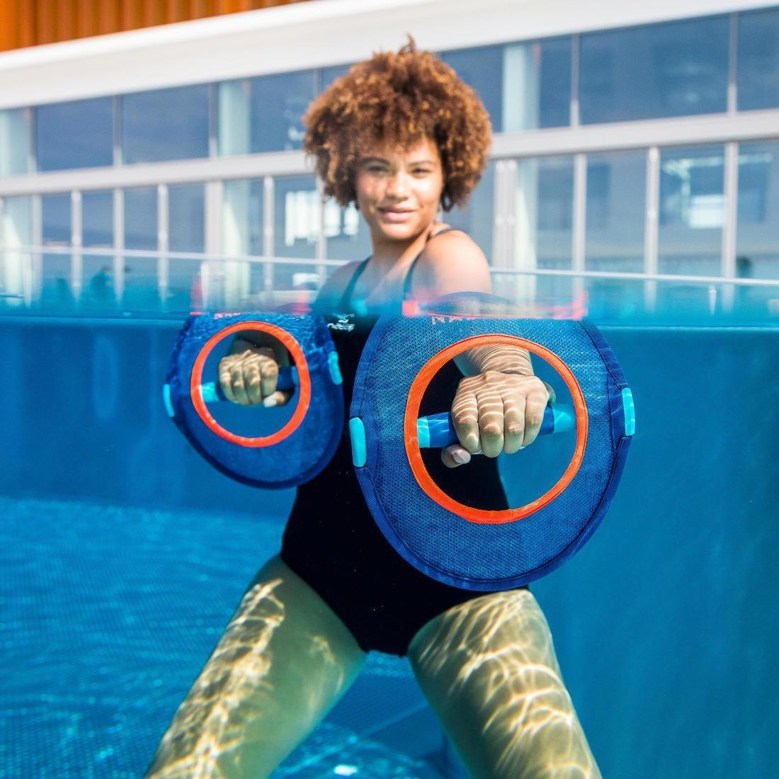 Pullpush Mesh Aquafit Pair of Dumbbells, Blue, No Color, large image number 6