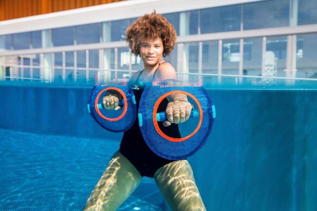 Pullpush Mesh Aquafit Pair of Dumbbells, Blue, No Color, large image number 8