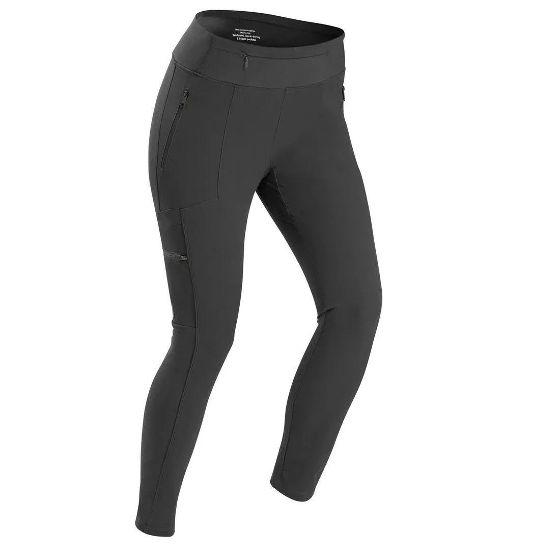 BLACK Women's Travel Trekking Reinforced & Multi-Pocket Leggings | TRAVEL 500, No Color, large image number 0