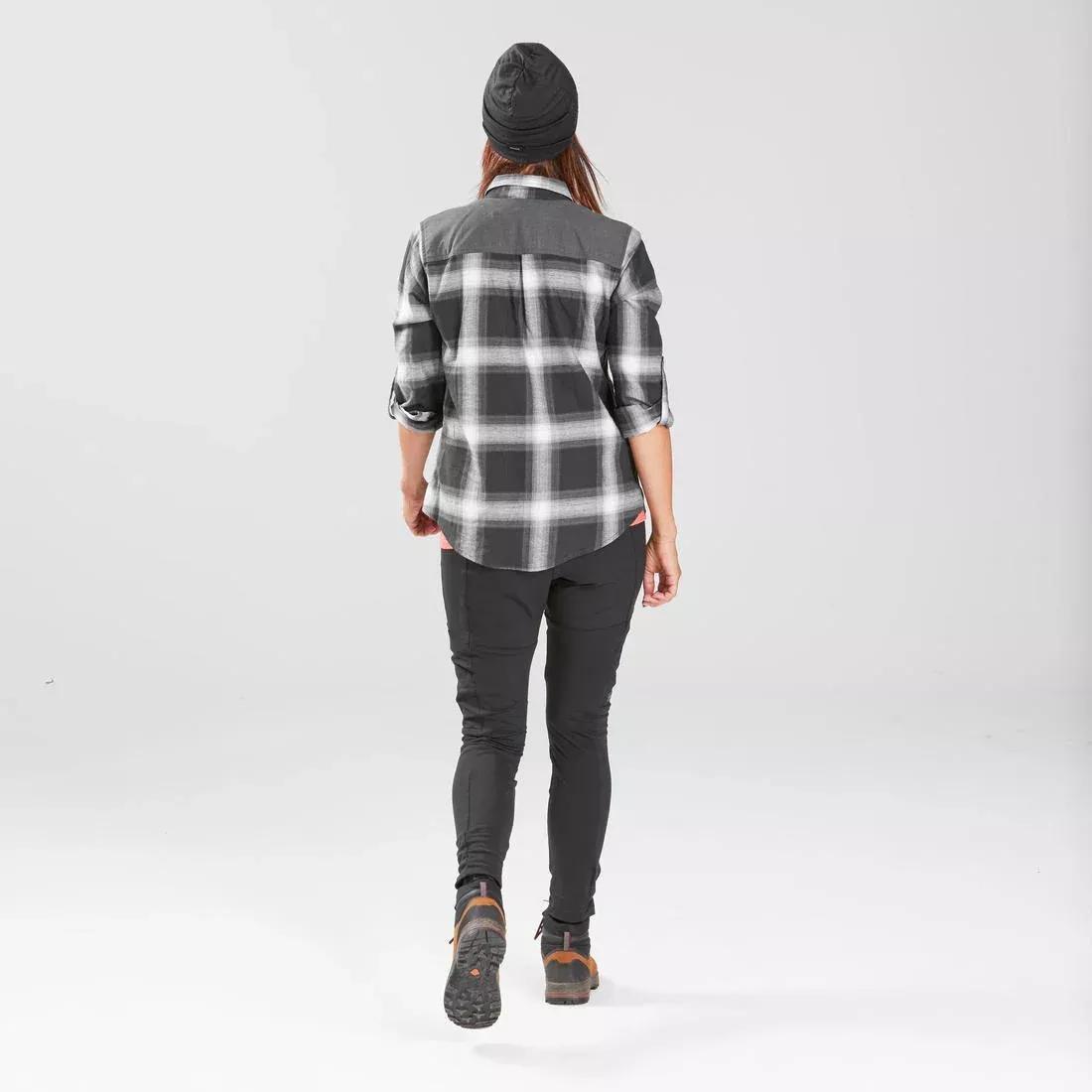 BLACK Women's Travel Trekking Reinforced & Multi-Pocket Leggings | TRAVEL 500, No Color, large image number 5