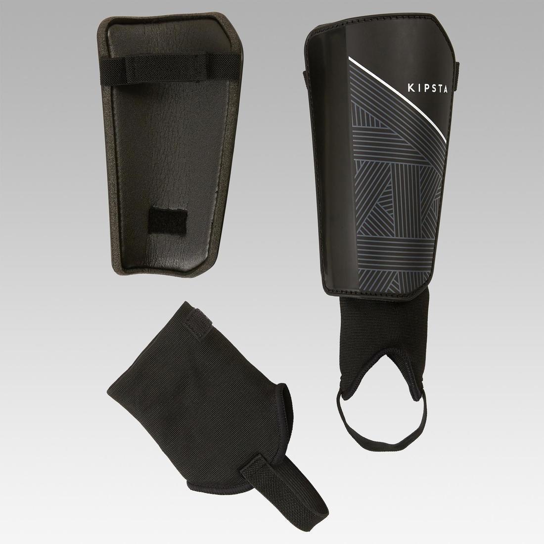 F140 Adult Football Shin Pads (Detachable Ankle Pad), Black, No Color, large image number 11
