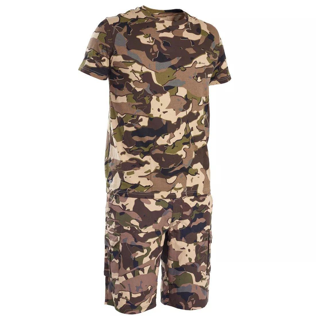 SOLOGNAC--T-SHIRT MC SG100 CAM O WD V1 BROWN, , large image number 4
