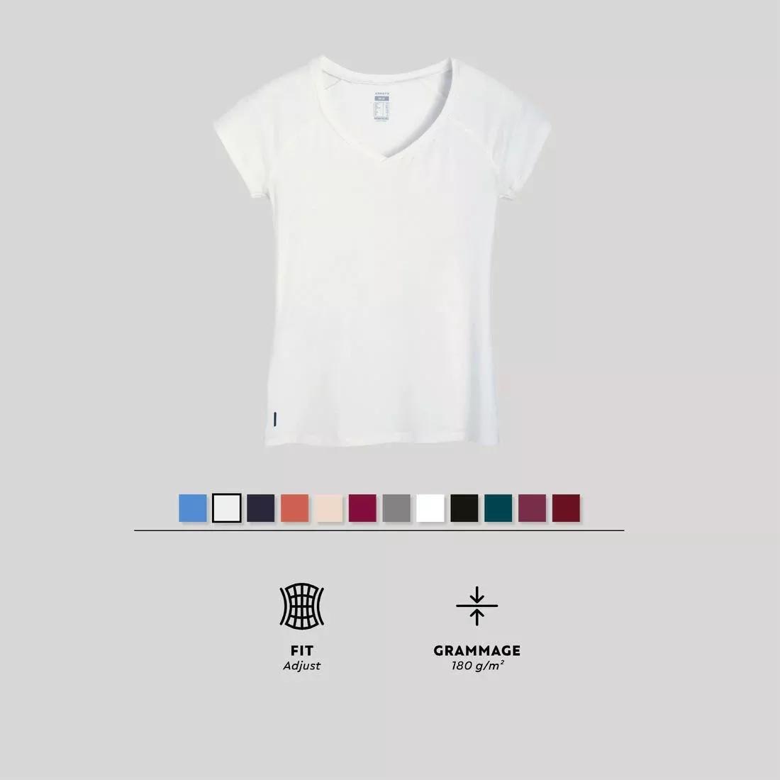 Slim Fit Stretch Cotton Fitness T-Shirt, Snow White, , large image number 0