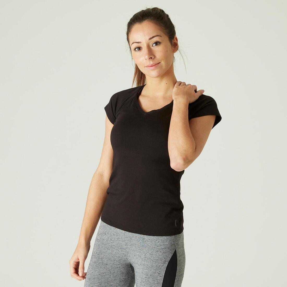 Slim Fit Stretch Cotton Fitness T-Shirt, Snow White, , large image number 4