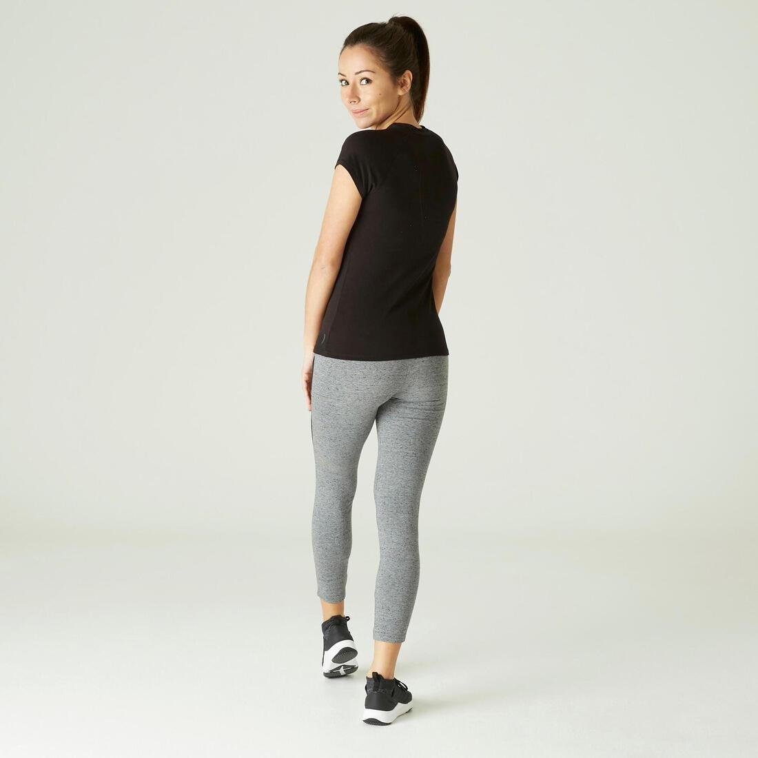 Slim Fit Stretch Cotton Fitness T-Shirt, Snow White, , large image number 6