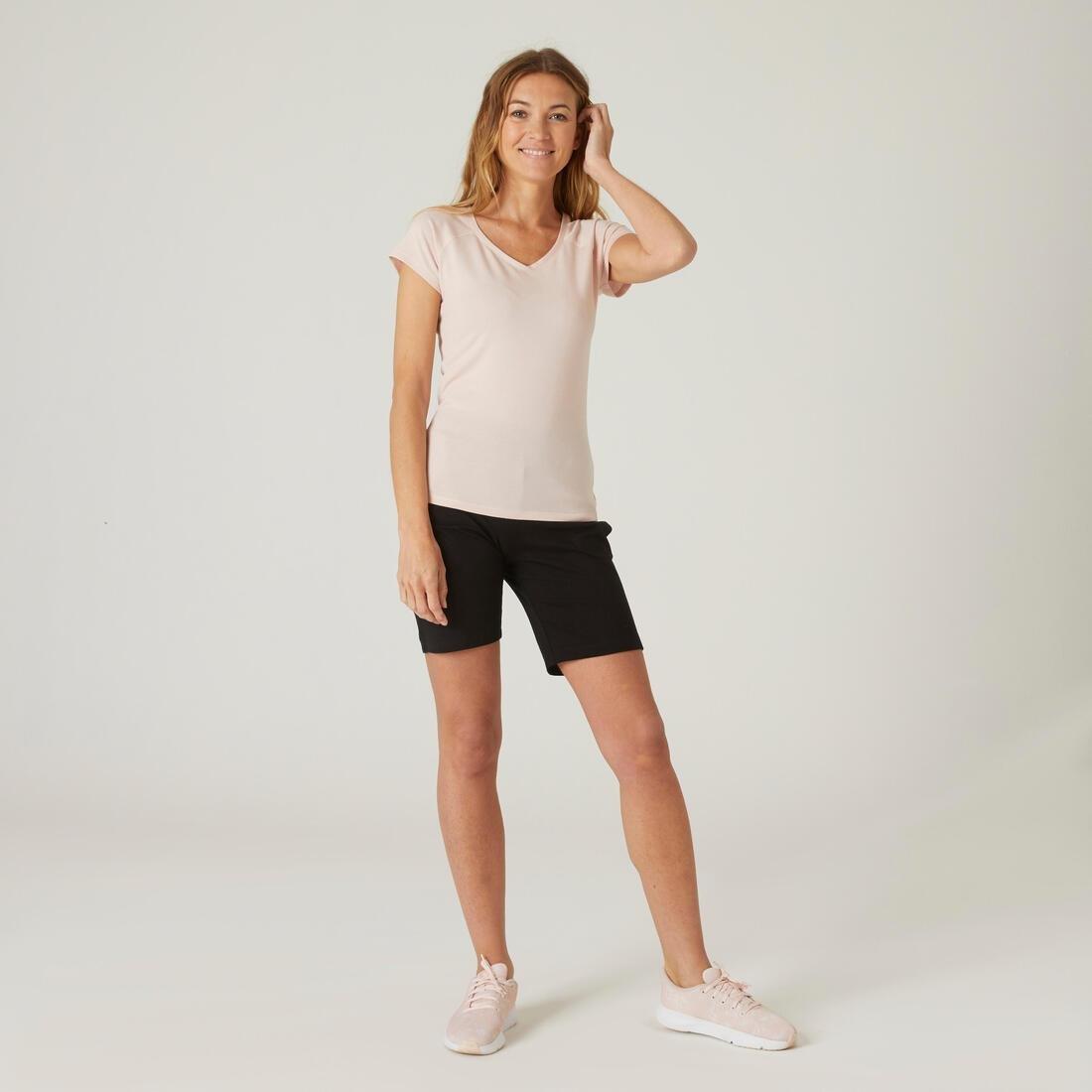 Women Slim Fit Stretch Cotton Fitness T-Shirt, Grey, No Color, large image number 4