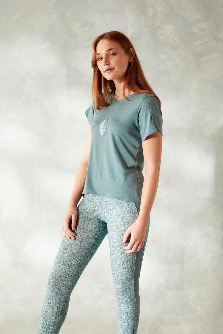 Stretch Cotton Fitness T-Shirt, Blue, , large image number 7