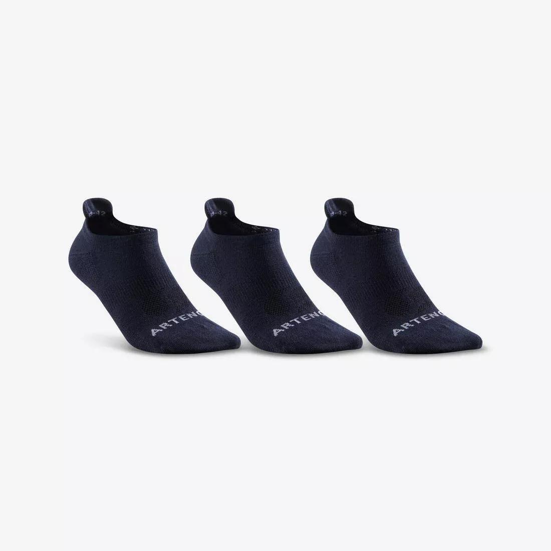 ARTENGO - Rs 160 Low Sports Socks Tri-Pack, Asphalt Blue