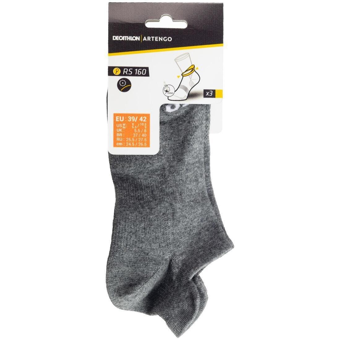 ARTENGO - Rs 160 Low Sports Socks Tri-Pack, Asphalt Blue