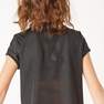 DOMYOS - Girls Breathable Gym T-Shirt S580, Black