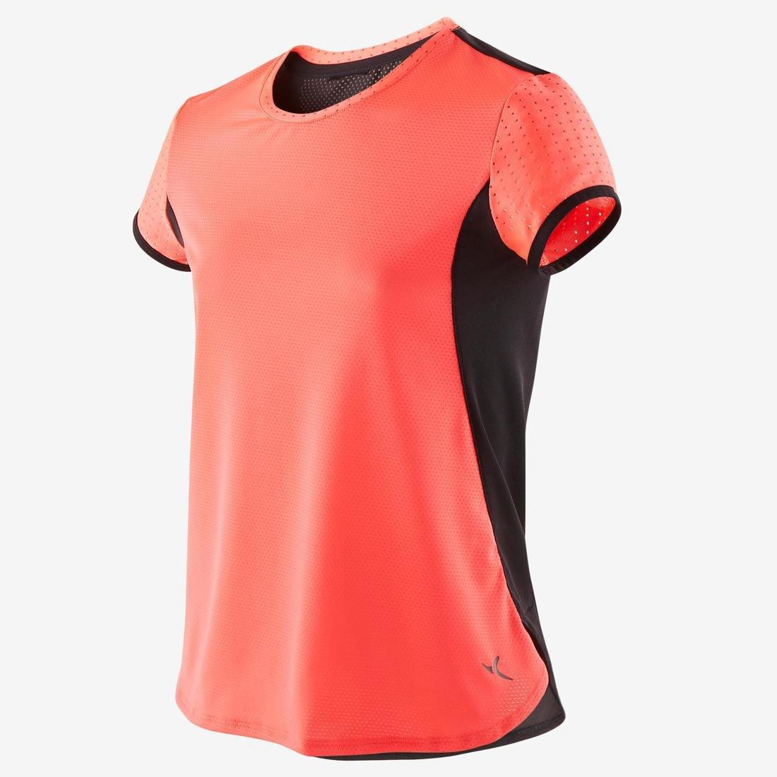 Kids Girls Breathable Gym T-Shirt - S580, Black, No Color, large image number 14