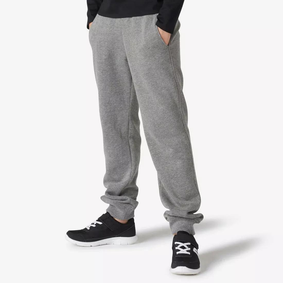 Kids' Warm Jogging Bottoms, Grey, , large image number 1