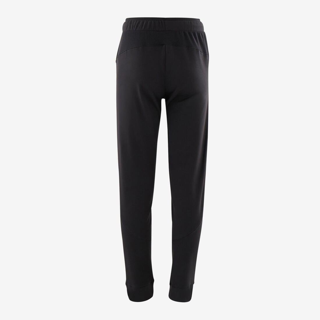 Kids Warm Breathable Slim-Fit Jogging Bottoms, Black, , large image number 2