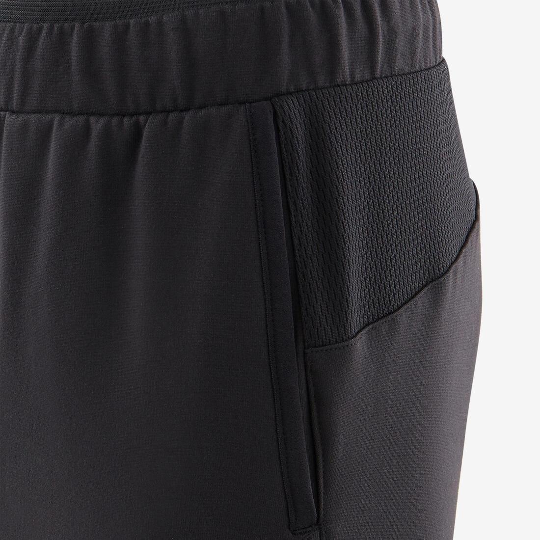 Kids Warm Breathable Slim-Fit Jogging Bottoms, Black, No Color, large image number 3
