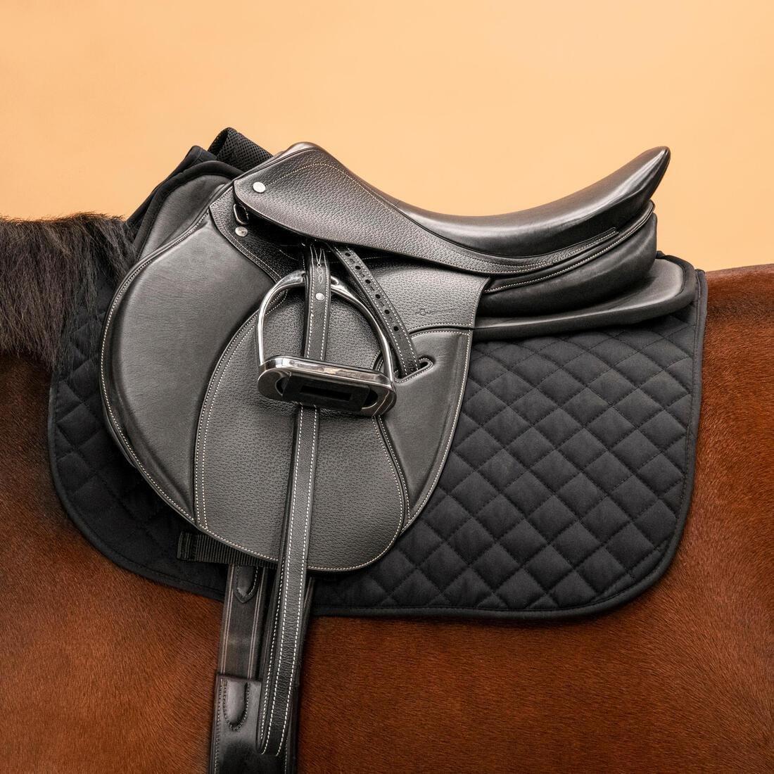 BLACK Horse Riding Foam Saddle Pad For Horse and Pony 100 - Black, 5401_000, large image number 4
