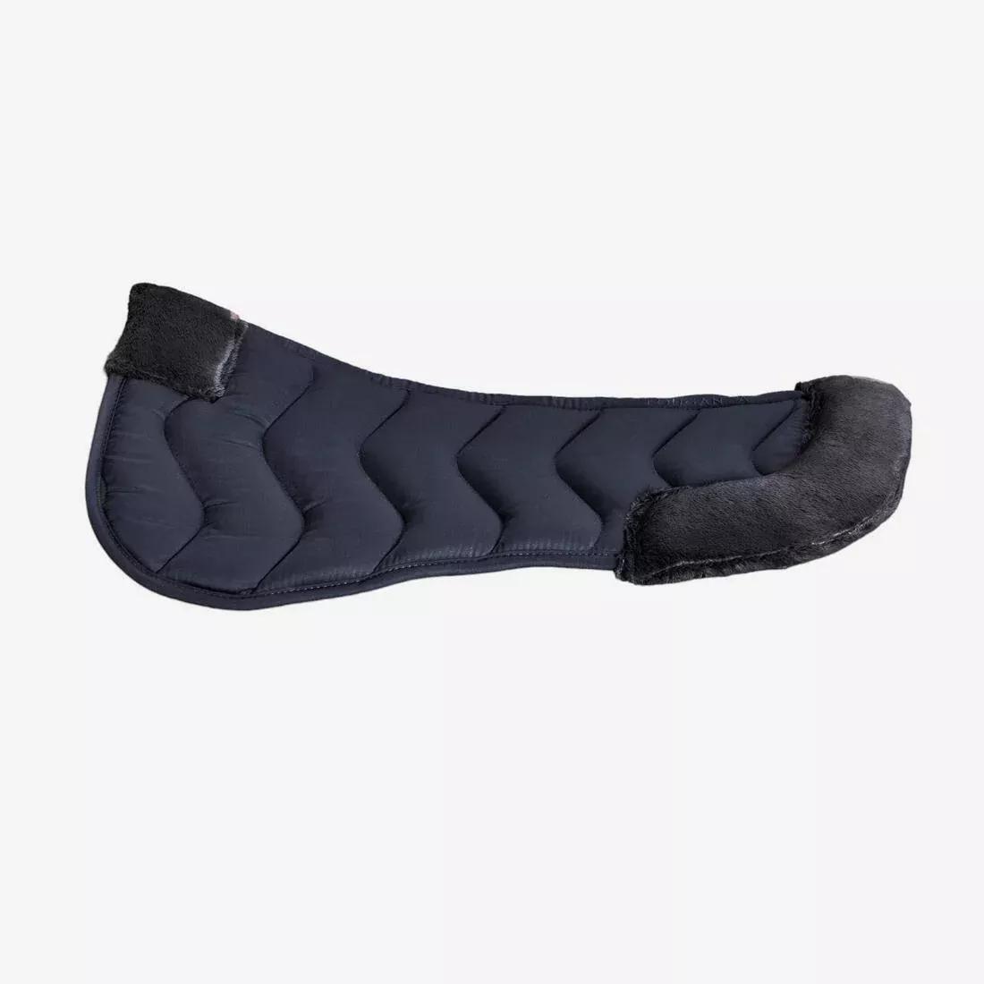 Horse And Pony Synthetic Sheepskin Saddle Pad100, Blue, No Color, medium