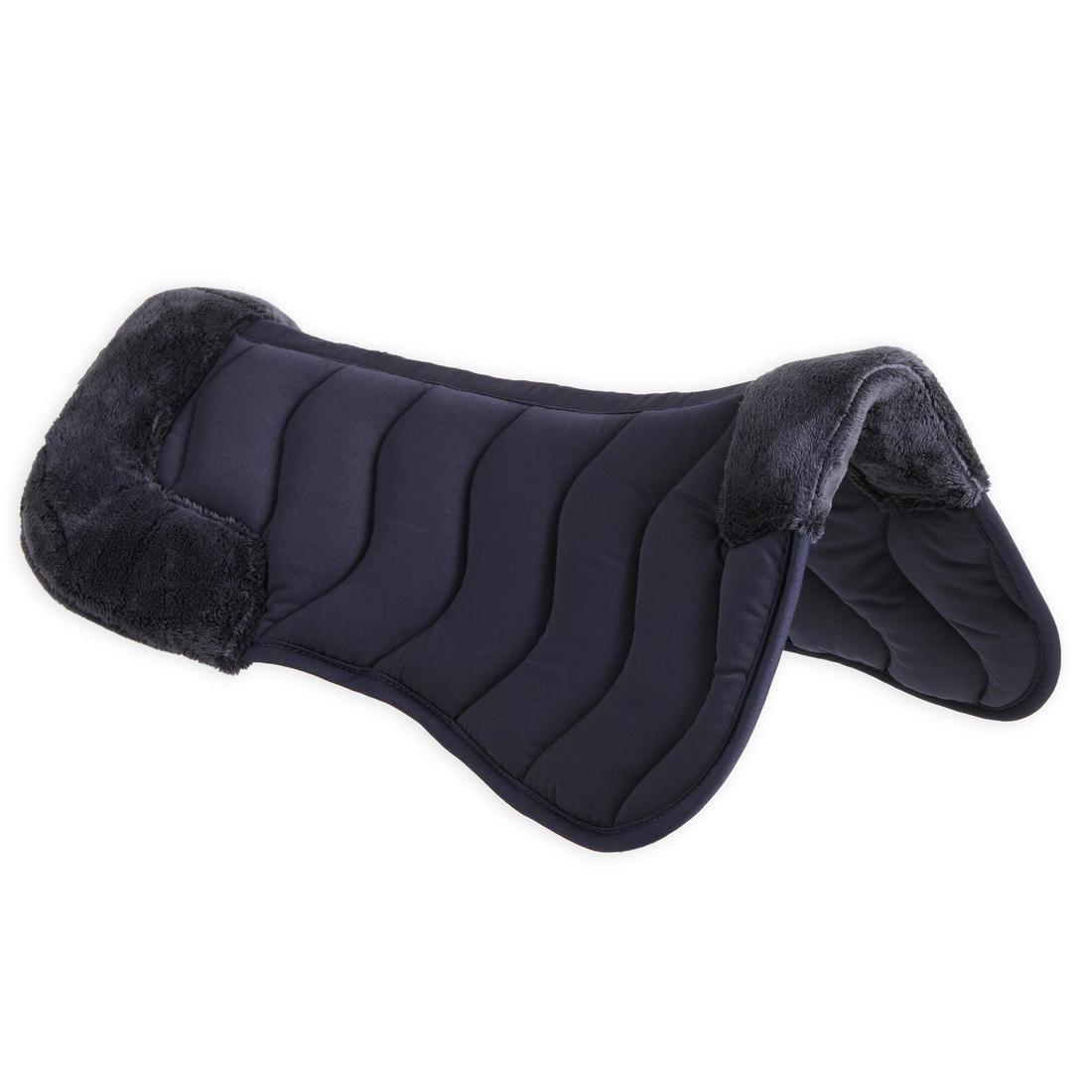 Horse And Pony Synthetic Sheepskin Saddle Pad100, Blue, No Color, large image number 1